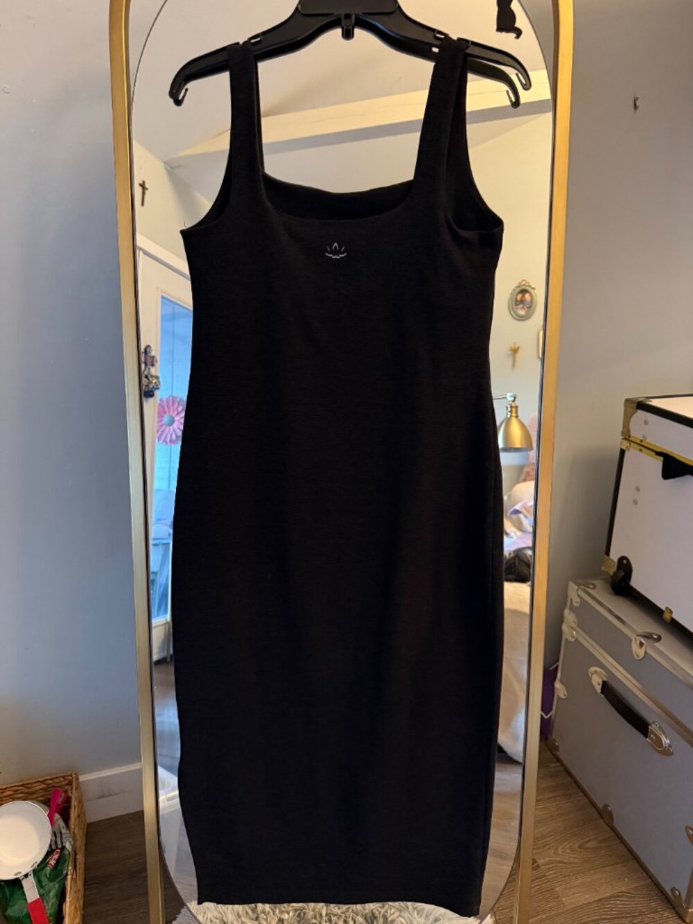 Beyond Yoga Washed-Black Soft Fitted Midi/Maxi Tank Dress Size L – Worn Once